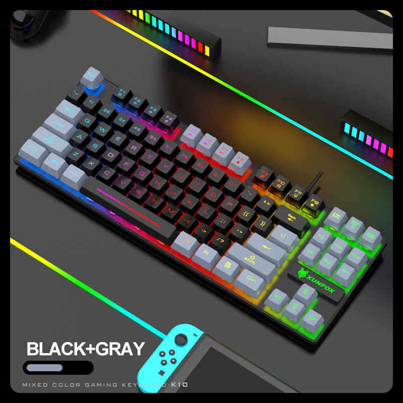 Gaming Keyboard Colorful LED Backlight Office Keyboard for Desktop Typing PC